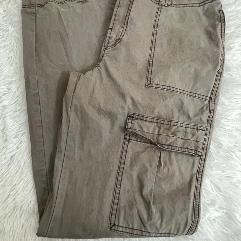 Free People The Thing Is Low-Rise Utility Pants Size 12 Wild Truffle Gray/Green - Picture 4 of 11
